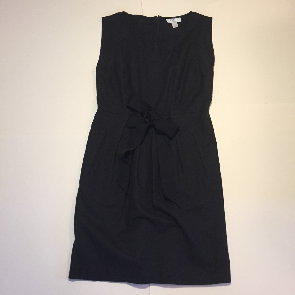 ANN TAYLOR LOFT Dress Black ribbon/bow/belt 2P